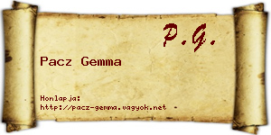 Pacz Gemma névjegykártya